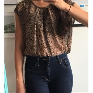 Cheetah Print Sheer Top